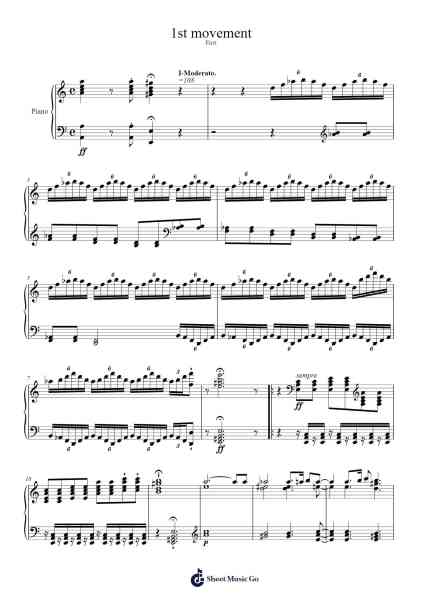 Tempest Piano Sonata Op.4 No.4 in A minor Sheet Music by Hoopag-Arr.Besquinn