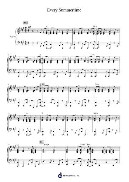 Every Summertime Notenblatt von NIKI-Arr.Inmark Ausbrooke