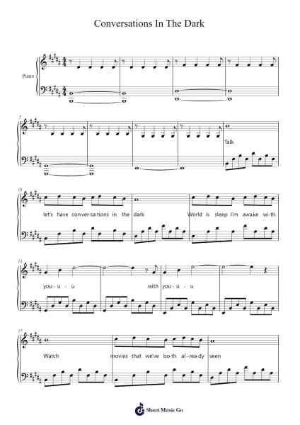 Conversations In The Dark Sheet Music by John Legend-Arr.Sywatt