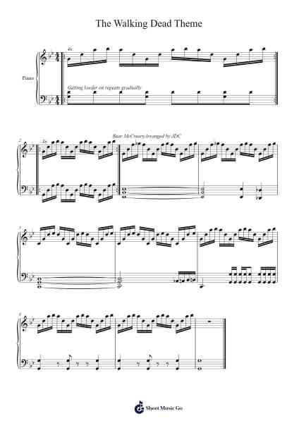 The Walking Dead Theme Sheet Music by Misc Television-Arr.Groral