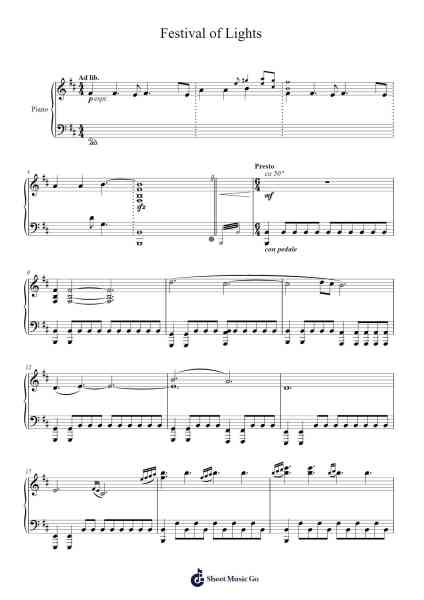 Festival of Lights Sheet Music by Audiomachine-Arr.Cisraine