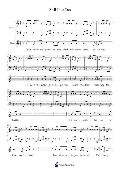Still Into You Sheet Music by Paramore-Arr.Bairdkeith Cysoon
