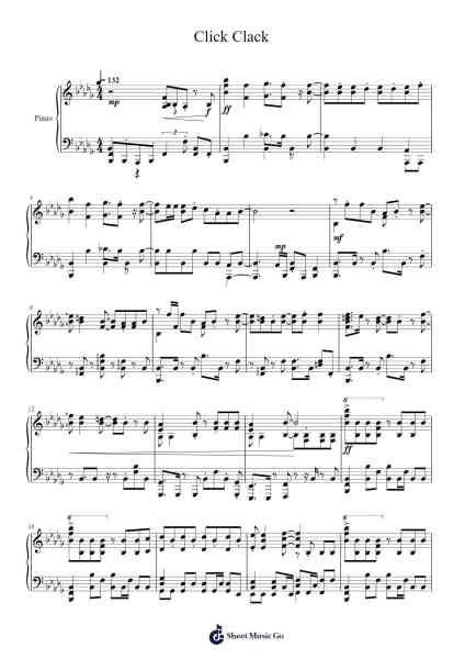 Click Clack Sheet Music by 勺Shaun-Arr.Dwightbright
