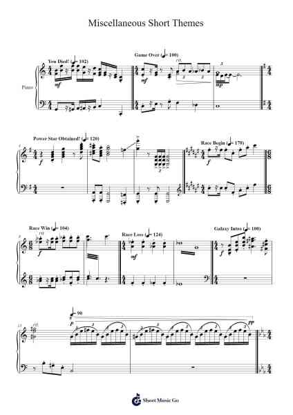 Miscellaneous Short Themes - Super Mario Galaxy Sheet Music by Mahito Yokota/Koji Kondo-Arr.Betrae Rooqe