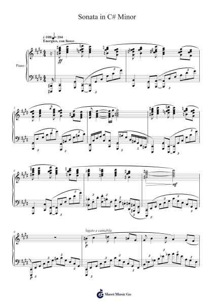 Sonata in C# Minor Sheet Music by Trevor Sabourin-Arr.Vicbuck Orboyle
