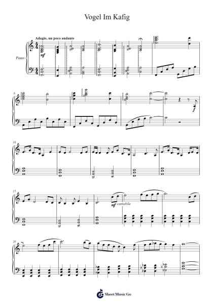 Vogel Im Kafig Sheet Music by Hiroyuki Sawano-Arr.Primeg