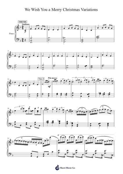We Wish You a Merry Christmas Variations Musica per pianoforte di Yorkkim - Arr.Souyet Jamesnolds