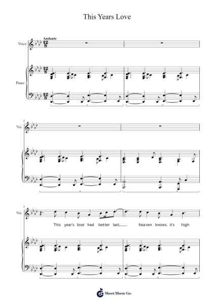 This Years Love Sheet Music by David Gray-Arr.Raemen