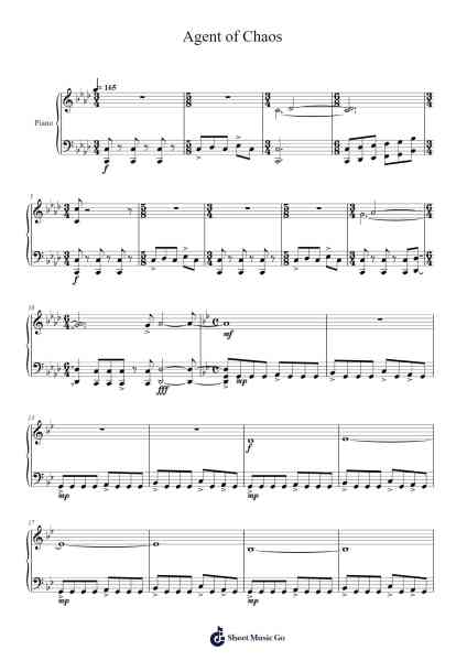 Agent of Chaos Sheet Music by Hans Zimmer/James Newton Howard-Arr.Jefgiles Greren