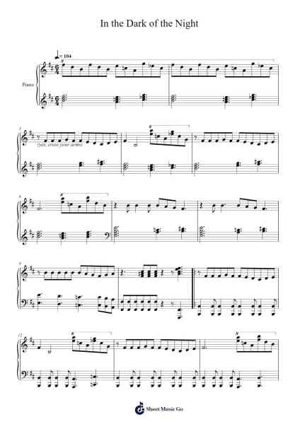 In the Dark of the Night Sheet Music by Stephen Flaherty-Arr.Diaben Shelwilde