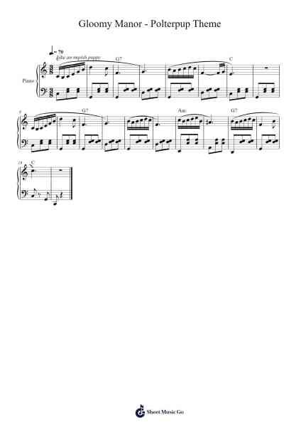 Gloomy Manor - Polterpup Theme Sheet Music by Chad York-Arr.Wesriah