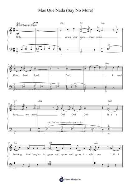Mas Que Nada Sheet Music by Jorge Ben-Arr.Zimgus Jackfred