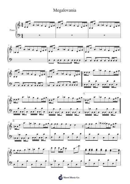 Megalovania Sheet Music by Toby Fox-Arr.Atkuk