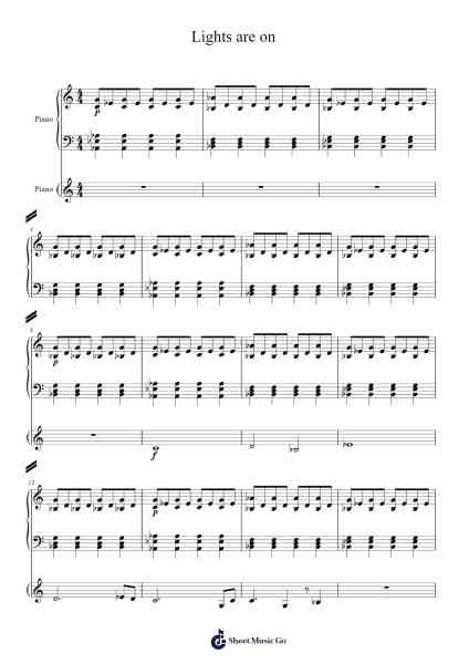 Lights are on Sheet Music by Tom Rosenthal-Arr.Dougnick Steinmeo