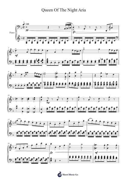 Queen of the Night Aria from The Magic Flute, K. 620 Sheet Music by Wolfgang Amadeus Mozart-Arr.Simpbrown