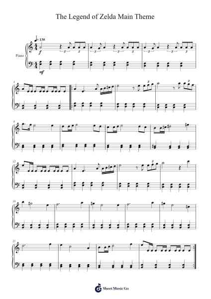 The Legend of Zelda Main Theme Sheet Music by Koji Kondo-Arr.Jusmens