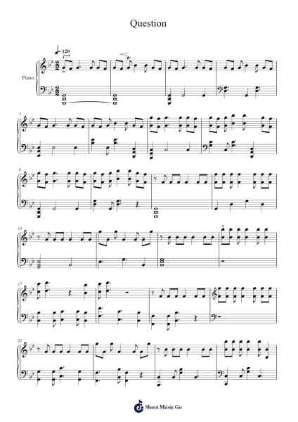 Question Sheet Music by Honma Akimitsu-Arr.Dougtin Vashop