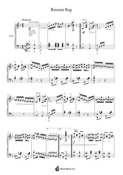 Russian Rag Sheet Music by George L. Cobb-Arr.Kelins Woothe