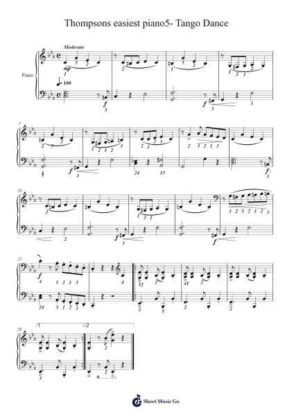 Thompsons easiest piano5- Tango Dance Sheet Music by John Thompson-Arr.Yuledawn