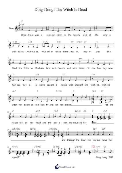 Ding-Dong! The Witch Is Dead Sheet Music by Harold Arlen-Arr.Browningking