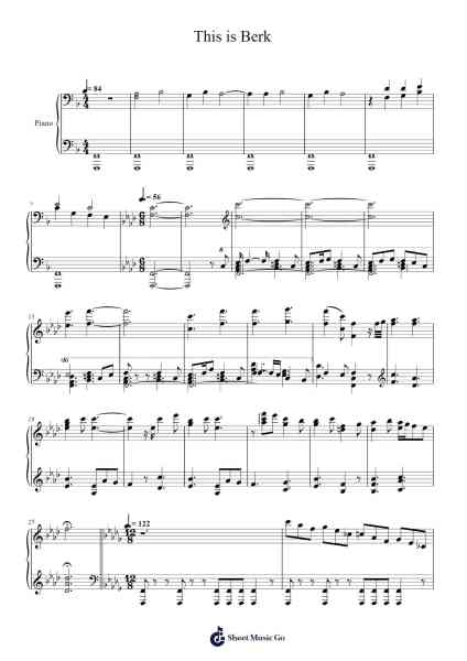 This is Berk Sheet Music by John Powell-Arr.Diaben Shelwilde