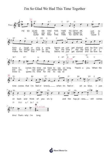 I'm So Glad We Had This Time Together Sheet Music by Hamilton, Joe Frank & Reynolds-Arr.Reywood