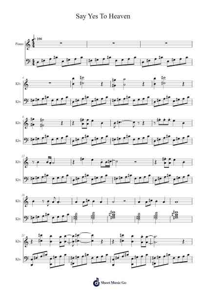 Say Yes To Heaven Sheet Music by Lana Del Rey-Arr.Norgiles