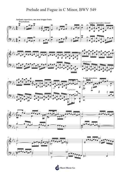 Prelude and Fugue in C Minor, BWV 549 Sheet Music by Johann Sebastian Bach-Arr.Blyret Jimlor