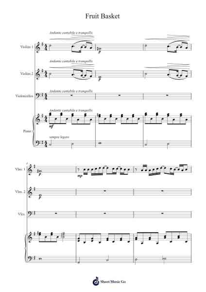 Fruit Basket Sheet Music by Misc Cartoons-Arr.Borglass