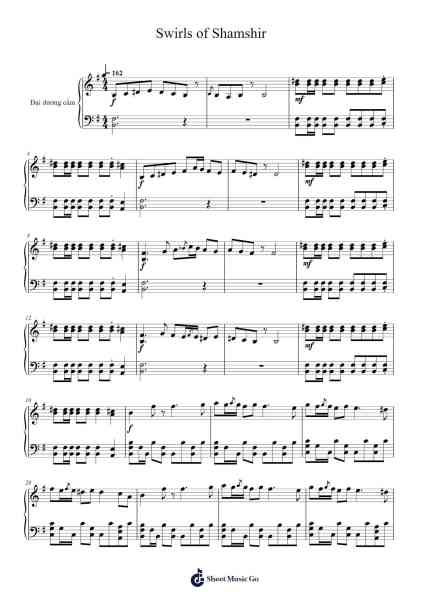 Swirls of Shamshir Sheet Music by HOYO-MiX-Arr.Thodorejoan