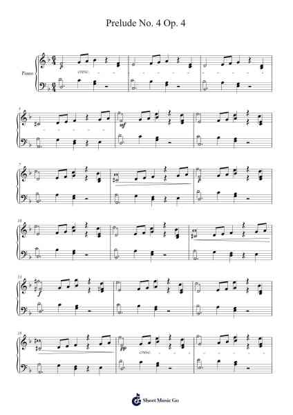 Prelude No. 4 Op. 4 Sheet Music by ...etc...-Arr.Kirkckle Clarkckle