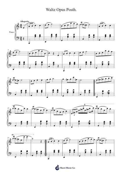 Waltz in A Minor, B. 150, Op. Posth. 乐谱由 Frédéric Chopin - 编曲 Mccan