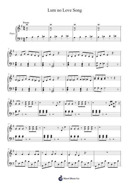 Lum no Love Song Sheet Music by Izumi Kobayashi-Arr.Padlia Bebe