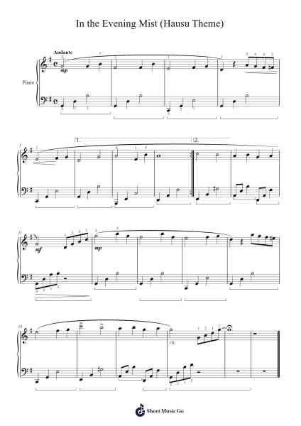 In the Evening Mist (Hausu Theme) Sheet Music by Asei Kobayashi-Arr.Geofchael