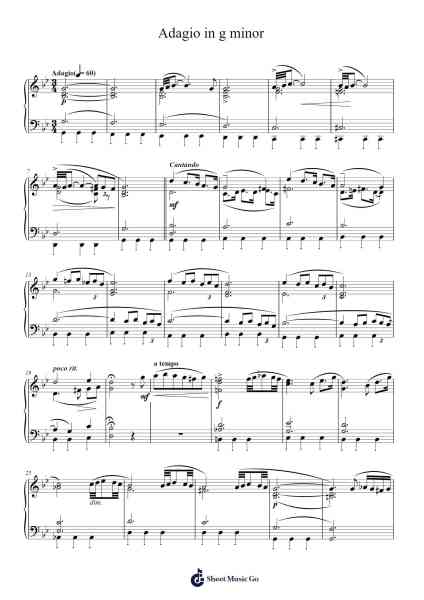 Adagio in G Minor Sheet Music by Tomaso Albinoni-Arr.Lopeare