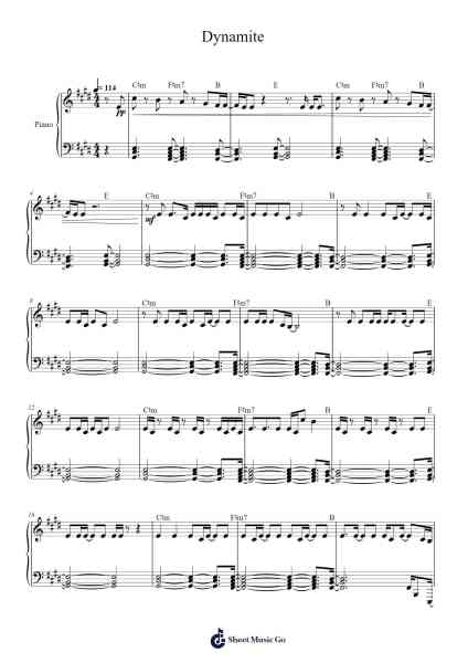 Dynamite Sheet Music by ARJUN ARUN BOSE-Arr.Bunharine Coftroy