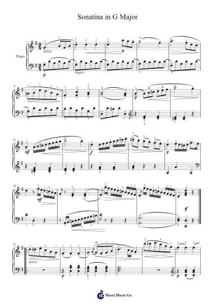 Sonatina in G Major Sheet Music by Friedrich Kuhlau-Arr.Yulegus