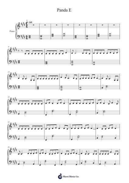Panda E Sheet Music by CYGO-Arr.Consclife Gosden
