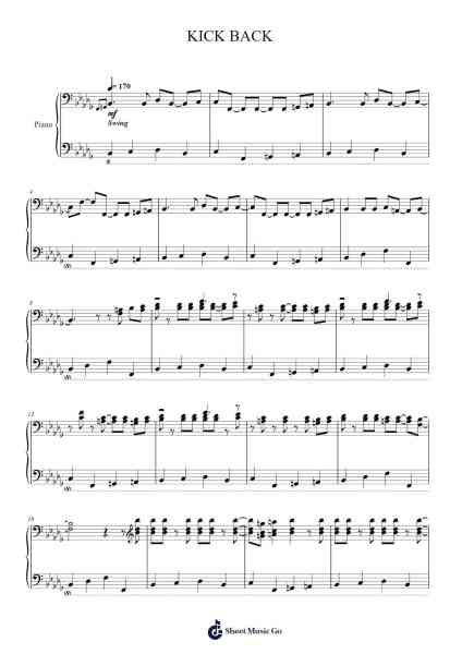 KICK BACK Sheet Music by Kenshi Yonezu-Arr.Duntrick