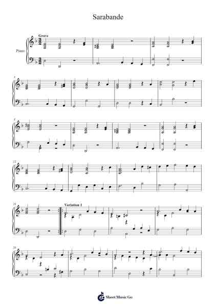 Sarabande from Suite in D Minor, HWV 437 Sheet Music by Georg Friedrich Händel-Arr.Hodhill