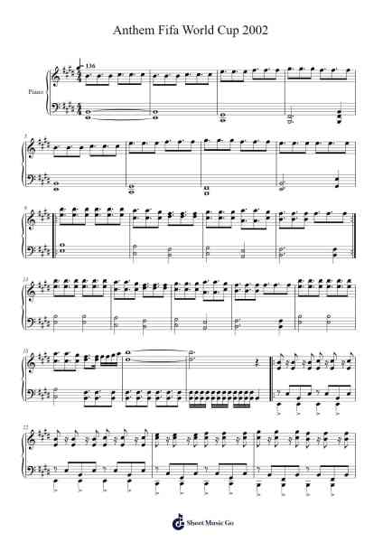 Anthem Fifa World Cup 2002 Sheet Music by undefined-Arr.Noahsweet