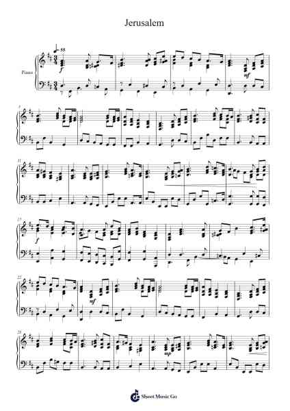 Jerusalem - Parry Sheet Music by C. Hubert H. Parry-Arr.Fieldsid Zoecob