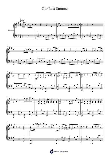 Our Last Summer Sheet Music by ABBA-Arr.Kingsgust