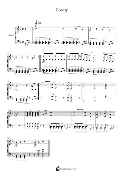 Creepy Sheet Music by Archie-Arr.Millsharp Waygrace