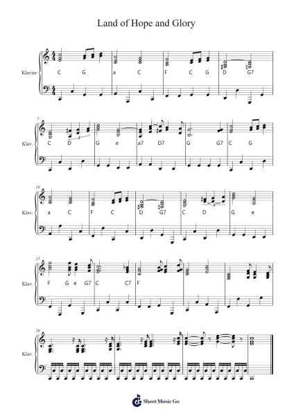 Land of Hope and Glory Sheet Music by Edward Elgar-Arr.Gusgess