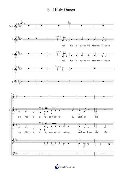 Hail Holy Queen Sheet Music by Deloris & The Sisters-Arr.Crichriet Hawreen