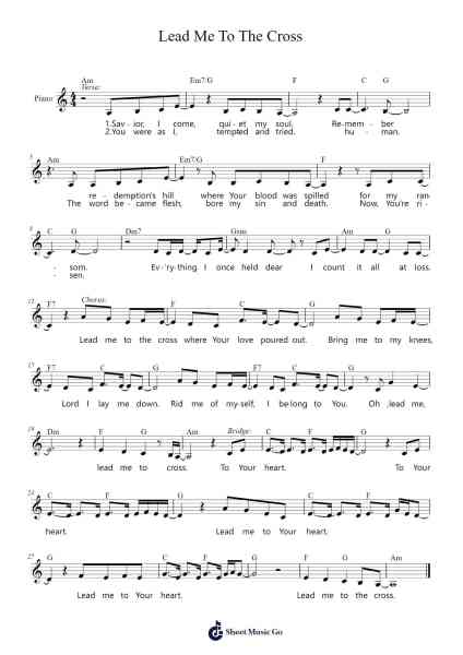 Lead Me To The Cross Sheet Music by Hillsong United-Arr.Terwyatt Hangan
