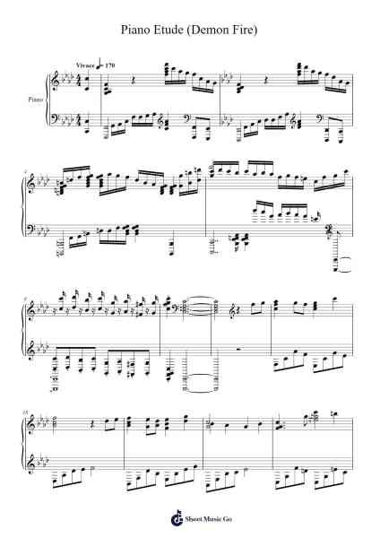 Piano Etude (Demon Fire) Sheet Music by OSTER Project-Arr.Nonings Baclair