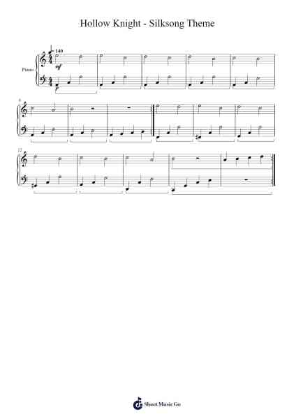 Hollow Knight - Silksong Theme Sheet Music by Christopher Larkin-Arr.Greyjohn Hicksreed