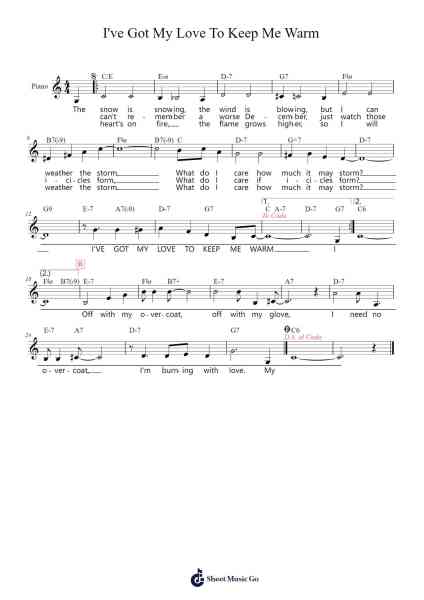 I've Got My Love To Keep Me Warm Sheet Music by Irving Berlin-Arr.Alkerr Wolfclife